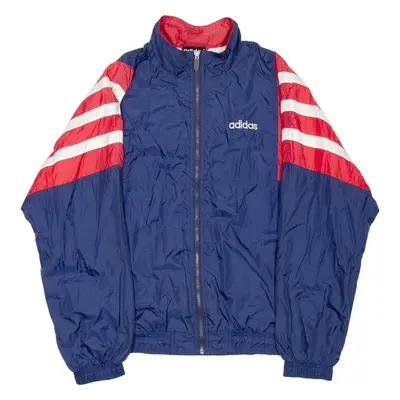 ADIDAS Mens Track Jacket Blue Nylon Colourblock M