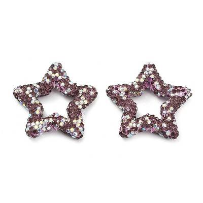 Star Shape Polymer Clay Rhinestone Beads