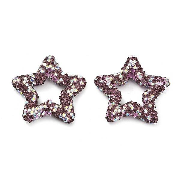 Star Shape Polymer Clay Rhinestone Beads