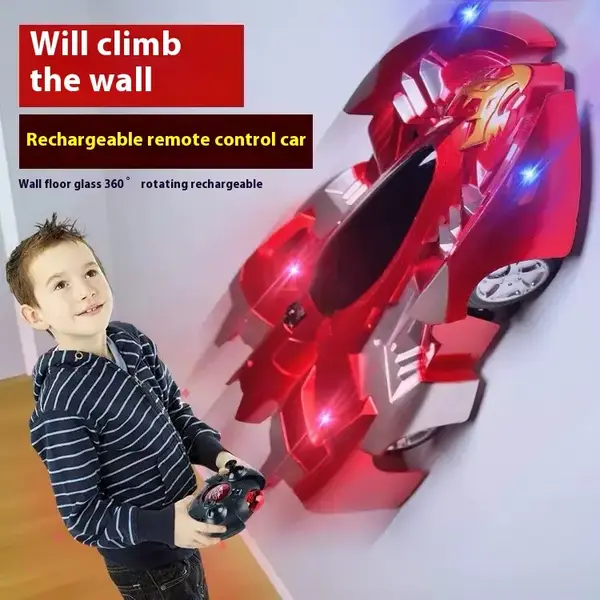 Wall Climbing Car，Electric Remote Toy Racing, with LED Light High-Speed Hobby Toy Vehicle, RC Car Gifts for Age 3 4 5 6 7 8...