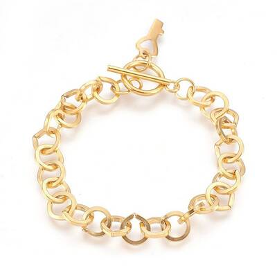 Ion Plating(IP) 304 Stainless Steel Cable Chain Bracelets