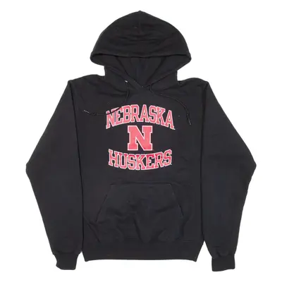 CHAMPION Nebraska Huskers Mens Black Hoodie USA S