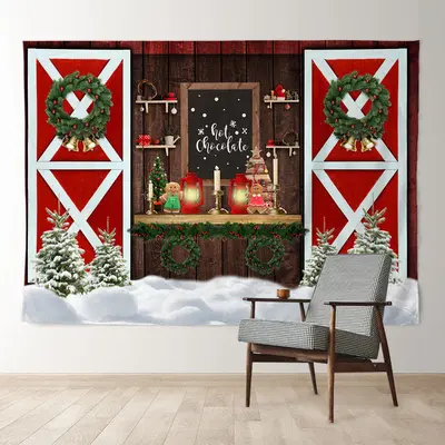 Aperturee Snow White Cowboy Theme Merry Christmas Backdrop