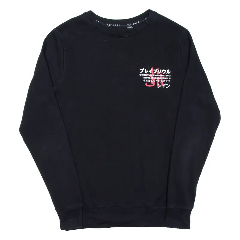 BRAVE SOUL Mens Sweatshirt Black XS