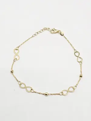14K Gold Infinity Bracelet - Elegant Design with Continuous Loop Motif