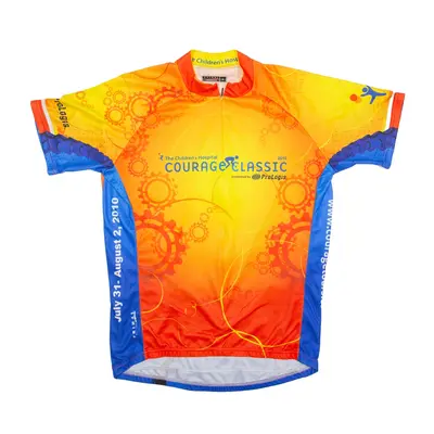 PRIMAL Full Zip Cycling Shirt Jersey Orange Short Sleeve Mens L
