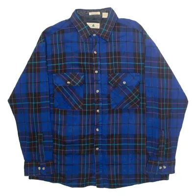 NORTHWEST TERRITORIES Mens Shirt Blue Plaid Long Sleeve XL