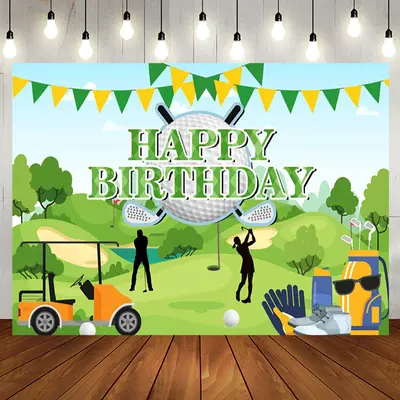 Aperturee Green Field Golf Sports Backdrop For Birthday Party