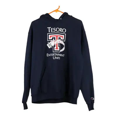 Champion Hoodie - Large Navy Cotton Blend