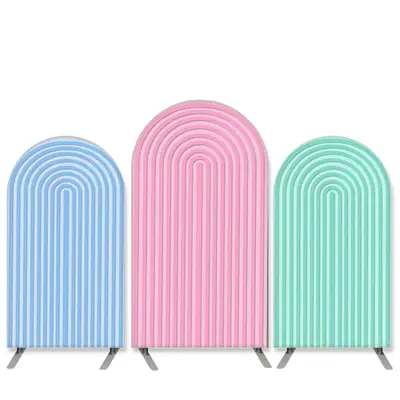 Aperturee Spiral Theme Blue Pink And Cyan Birthday Arch Backdrop Kit | Diy Arch Backdrop Cover | Diy Chiara Backdrop Cover | ...