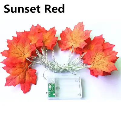 Halloween Decoration Thanksgiving Decor Pumpkin Light | Color: Maple leaf | Size: 3m