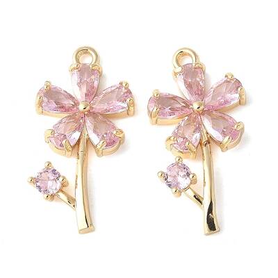 Brass Micro Pave Cubic Zirconia Pendants