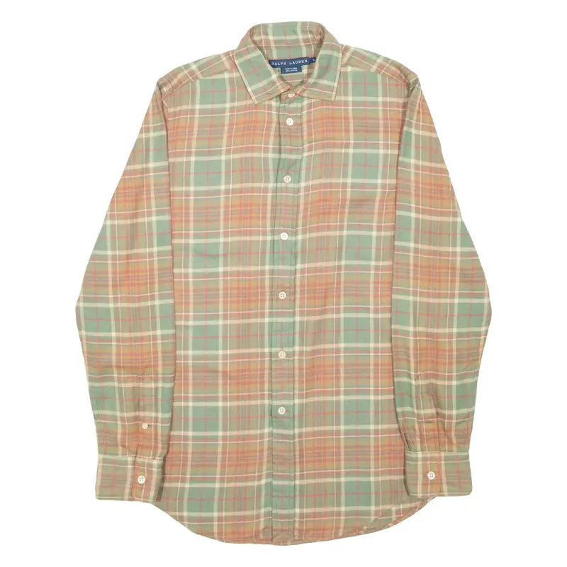 RALPH LAUREN Mens Shirt Brown Check Long Sleeve S