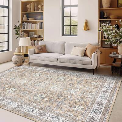 Garvee Washable Area Rugs Non-Slip Vintage Distress Large Rugs for Living Room Bedroom Dining Room Nursery Office Neutral Ori...