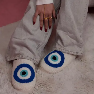 EVRY JEWELS Women's Evil Eye Slippers
