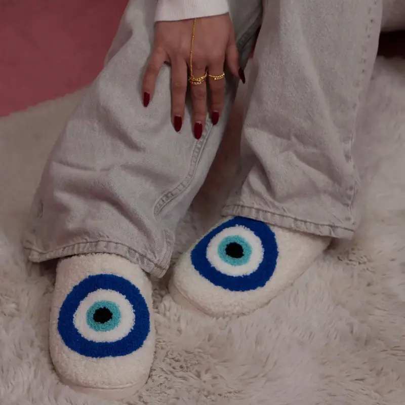 EVRY JEWELS Women's Evil Eye Slippers