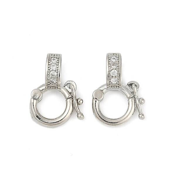 Brass Micro Pave Clear Cubic Zirconia Twister Clasps