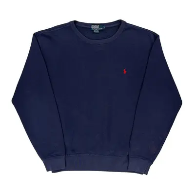 Polo By Ralph Lauren Sweatshirt - Large Navy Cotton Blend