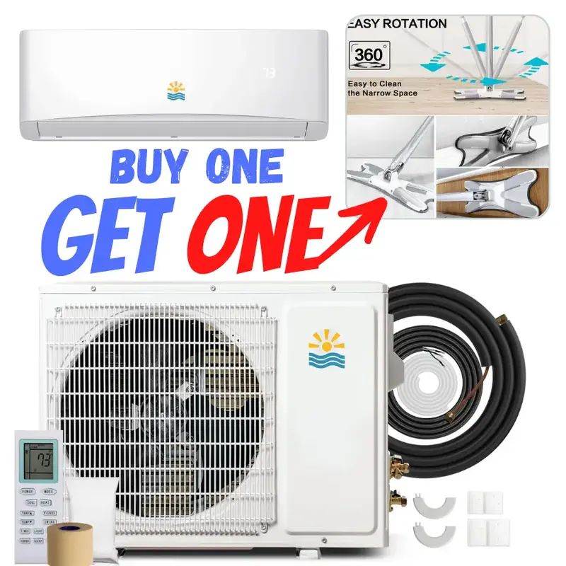 Mini Split Ac Heating System 12000BTU Air Conditioner Inverter Heating and Cooling, 230v 19 SEER2 Wall Mounted Ductless ac sp...