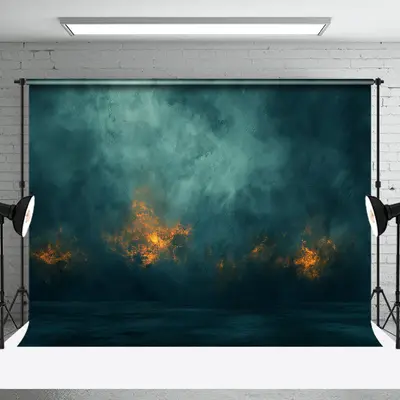 Green Yellow Blaze Abstract Textured Photo Backdrop