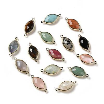 Natural & Synthetic Mixed Stone Faceted Connector Charms