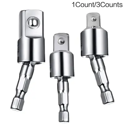 Electric Drill Socket Adapter Set, 360° Rotatable Universal Joint Rotating Socket Set, 1/4'' 3/8'' 1/2'' Socket Drive Ada...