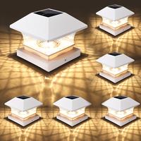 BrizLabs Solar Post Cap Lights, 6 Pack Warm White Fence Solar Post Lights, 3.5x3.5 4x4 4.5x4.5 5x5 Wooden/PVC/Vinyl Fence Top...