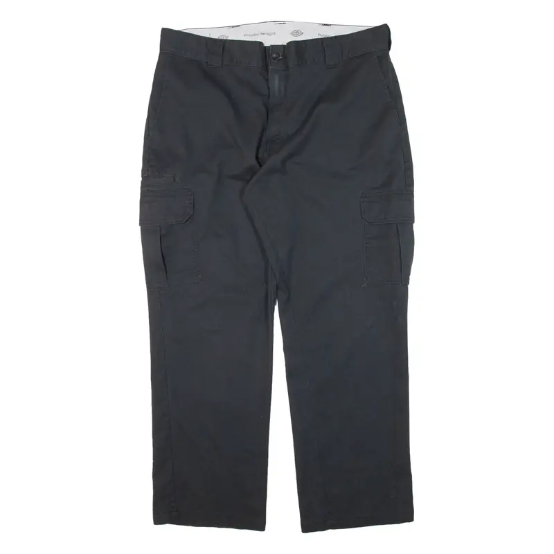 DICKIES Cargo Workwear Mens Trousers Black Regular Straight W38 L30
