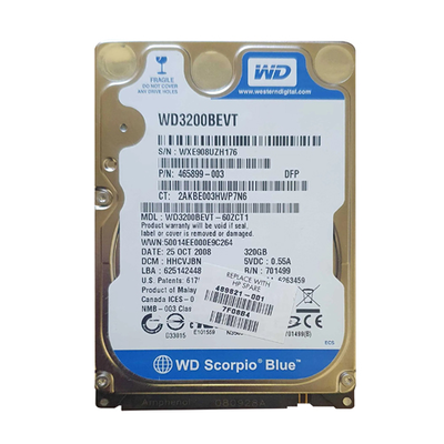 489821-001 HP 320GB 5400RPM SATA 1.5Gb/s 8MB Cache 2.5-inch Hard Drive
