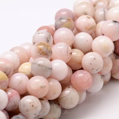 Round Natural Pink Opal Beads Strands