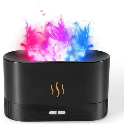 Colorful Flame Air Aroma Diffuser Humidifier, 7 Flame Colors Noiseless Essential Oil Diffuser for Home, Office, Yoga with Aut...