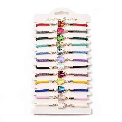 12Pcs 12 Colors Polyester Bracelets