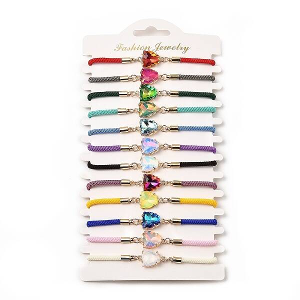 12Pcs 12 Colors Polyester Bracelets