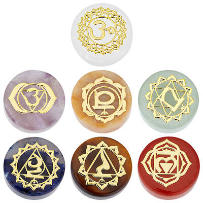 1 Set Chakra Theme Natural Gemstone Display Decorations