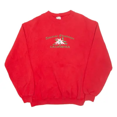 ONEITA California Christmas Womens Sweatshirt Red L