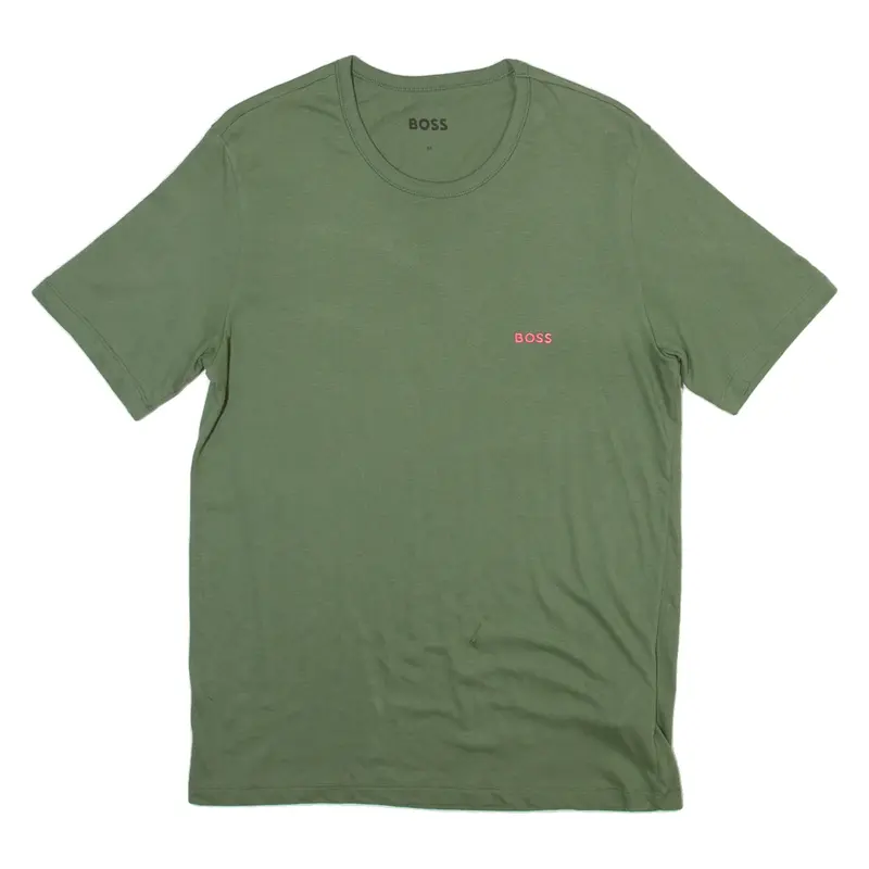 BOSS Mens T-Shirt Green Crew Neck M