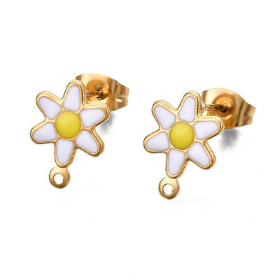 304 Stainless Steel Enamel Stud Earring Findings