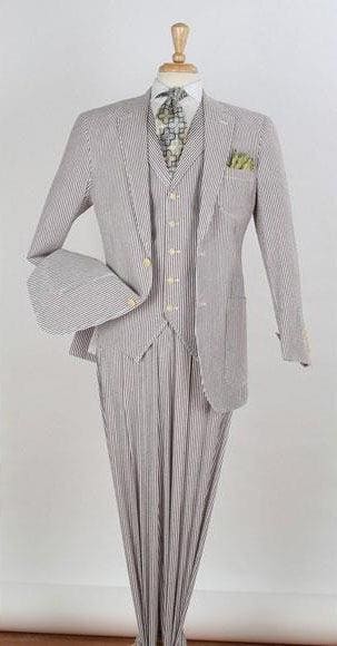 Gray Seersucker Suit