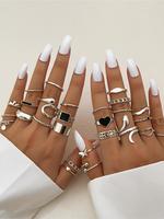 Simple Stackable Rings, Fashion Ring, Included Cute Butterfly & Heart & Hollow Out & Chain & Braided Design, Princess Rings, ...