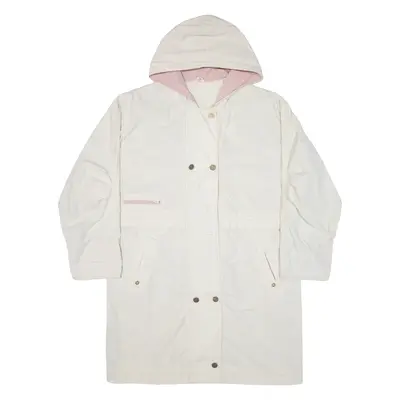 Womens Overcoat Coat White Hooded L