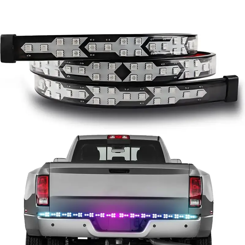 Dynamic Fishbone Tailgate Light Bar, 60 Inch LED Light Bar, Light Strip Brake Running Sequential Turn Signal Strip for Pickup...