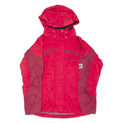 JACK WOLFSKIN Mens Rain Jacket Red Hooded S