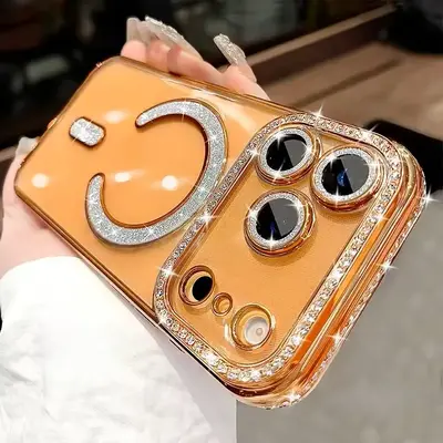 【Freeship】Magnetic Glitter Case for iPhone 17 Pro Max 17Pro 17Air 17, 16 15 14 13 12 [Compatible with MagSafe] Military-G...