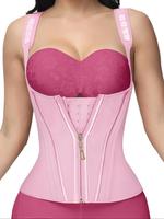 Women's Adjustable Hook & Eye Closure Waist Trainer, Solid Color Tummy Control Shaper, Women's Shapewear for Daily Wear, Comp...