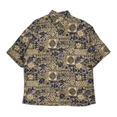 Unbranded Hawaiian Shirt - XL Beige Cotton