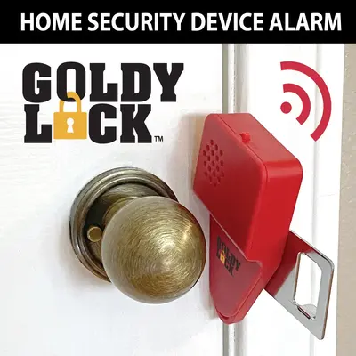 Goldy Lock 2-in-1 Portable Door Lock & Alarm for Home Travel Security Privacy Prevents Unwanted Entry 90 dB Alarm No Tools Re...