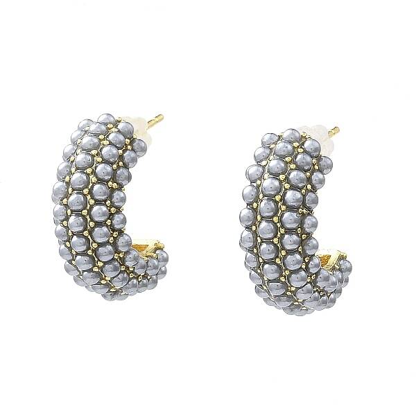 Gainsboro Plastic Pearl Beaded Stud Earrings