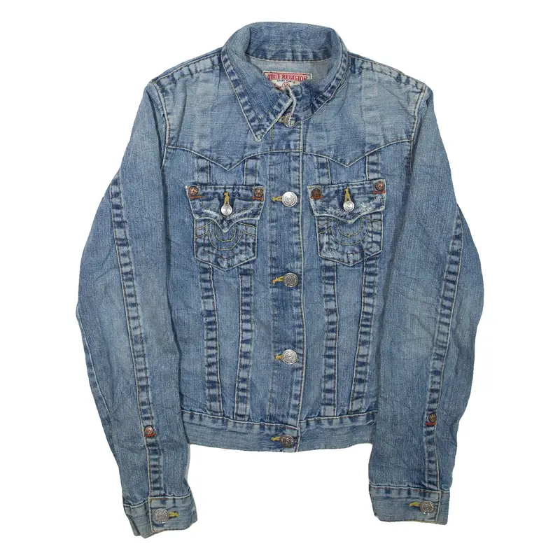 TRUE RELIGION Womens Denim Jacket Blue XS