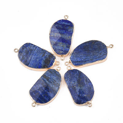 Electroplate Natural Lapis Lazuli Links Connectors