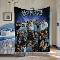 Homies David Gonzales Patterned Fleece Blanket - 100% Polyester, Soft for Sofas, Chairs, And Couch Covers, Large Size for Liv...